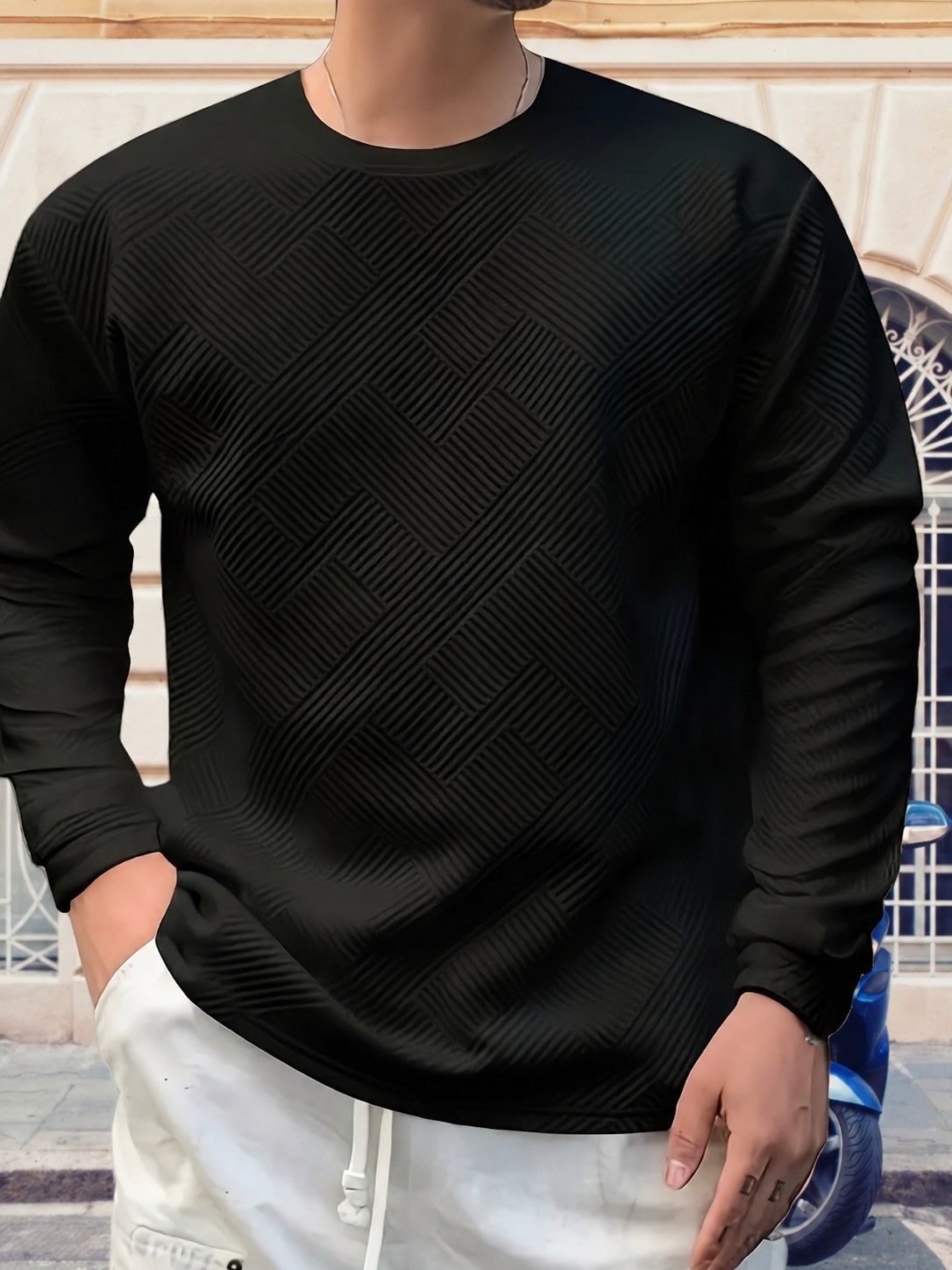 Elias | Textured Crew Neck Sweatshirt