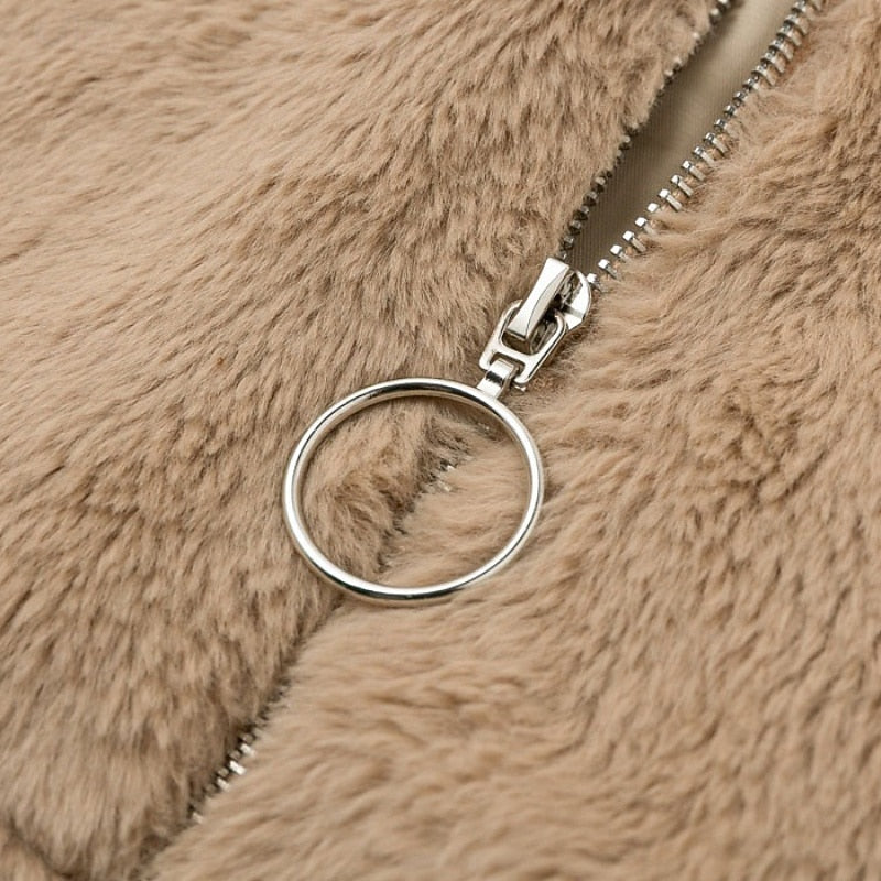 Estelle | Plush Cropped Zip Jacket Image