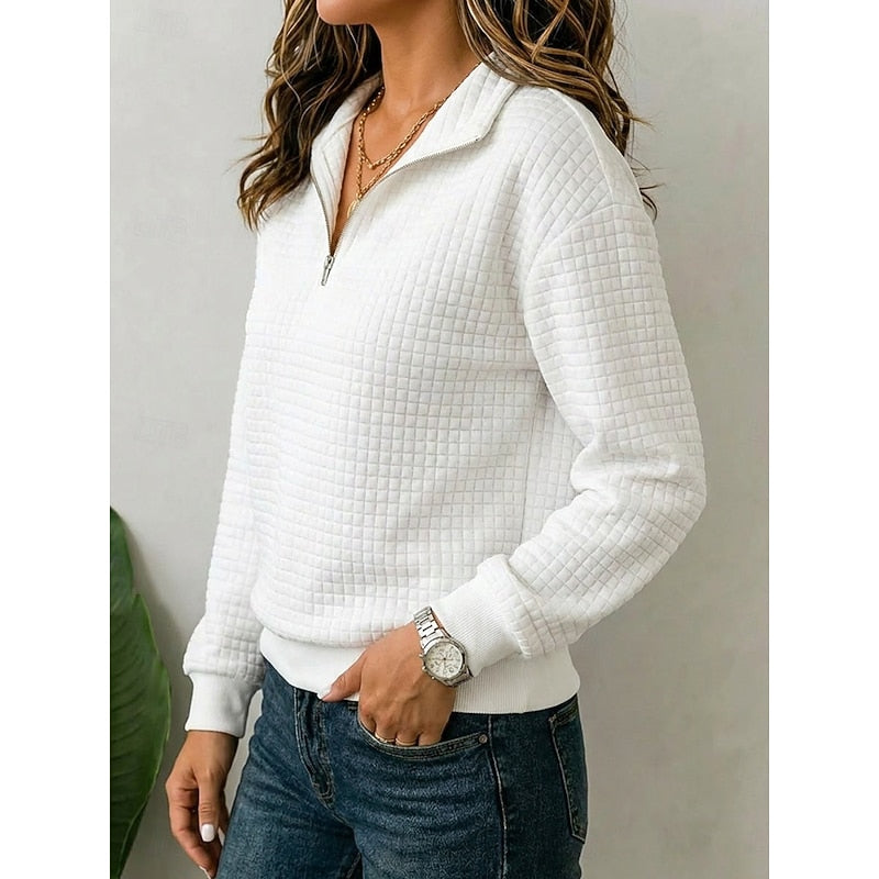 Annette | Textured Quarter-Zip Pullover Image
