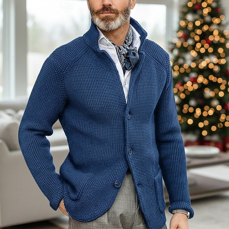 Archer | Textured Stand-Collar Cardigan Image