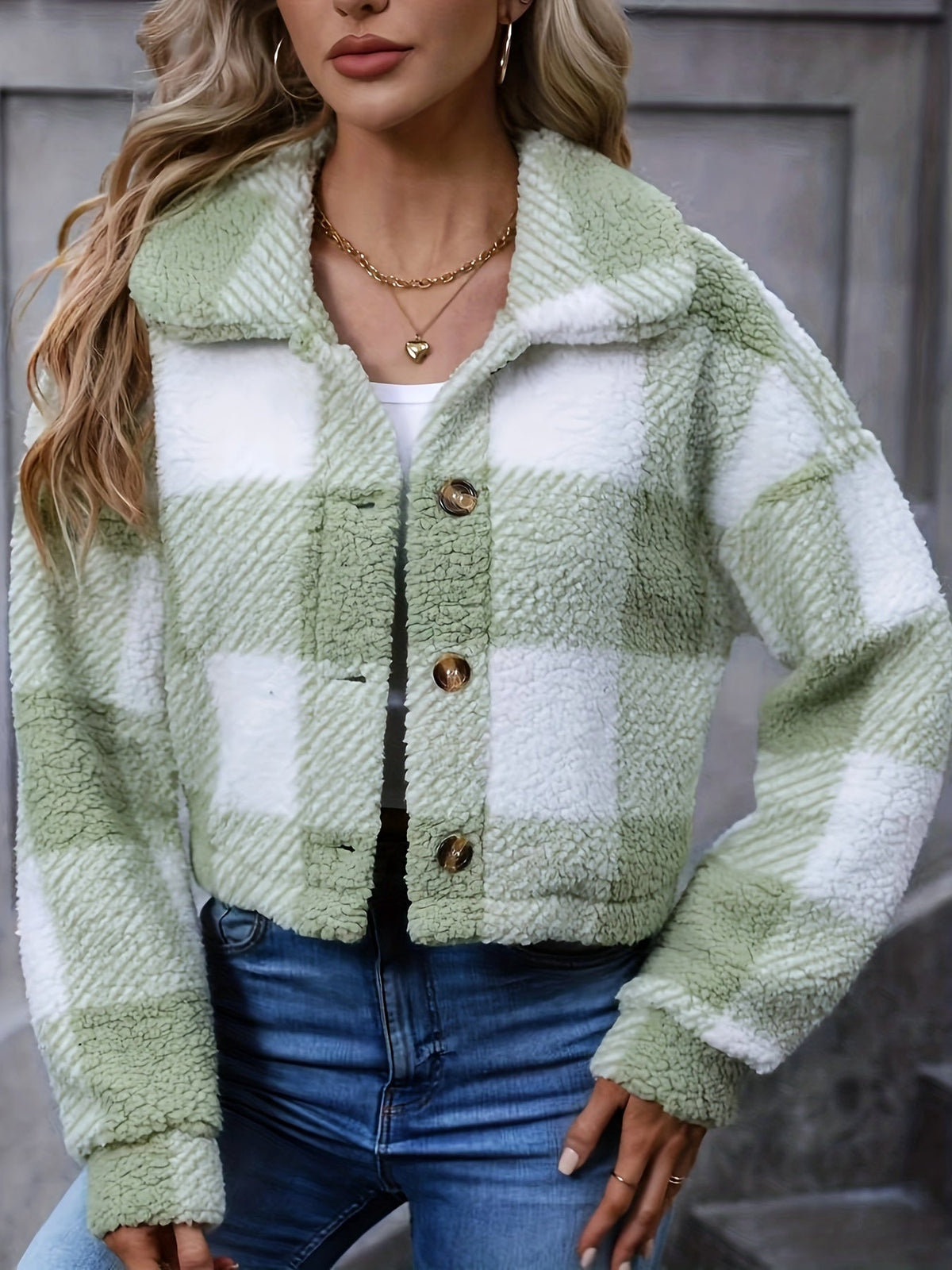 Marnie | Cozy Cropped Plaid Jacket