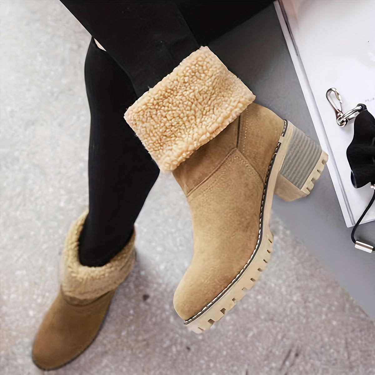 Eleanor | Cozy Cuffed Ankle Boots Image