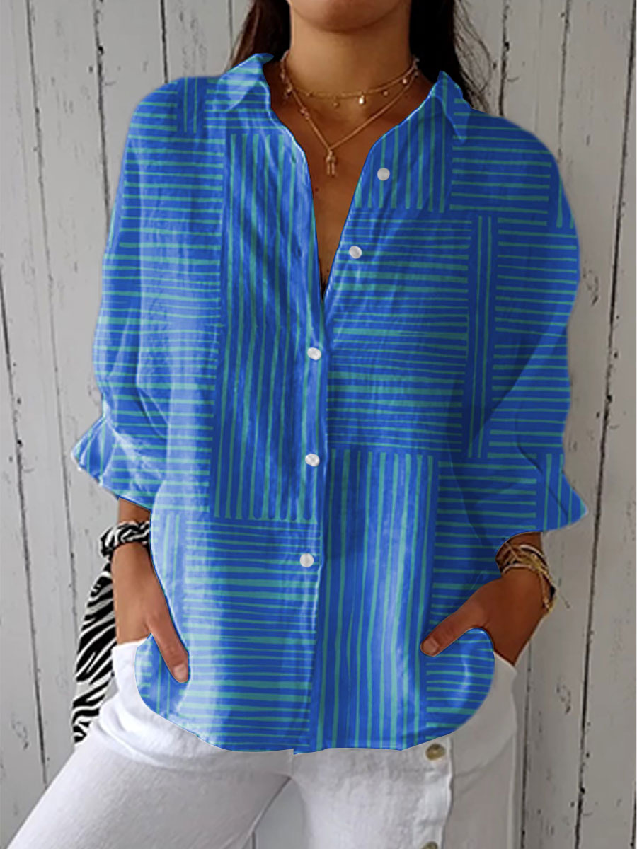 Susan | Everyday Collared Striped Blouse Image