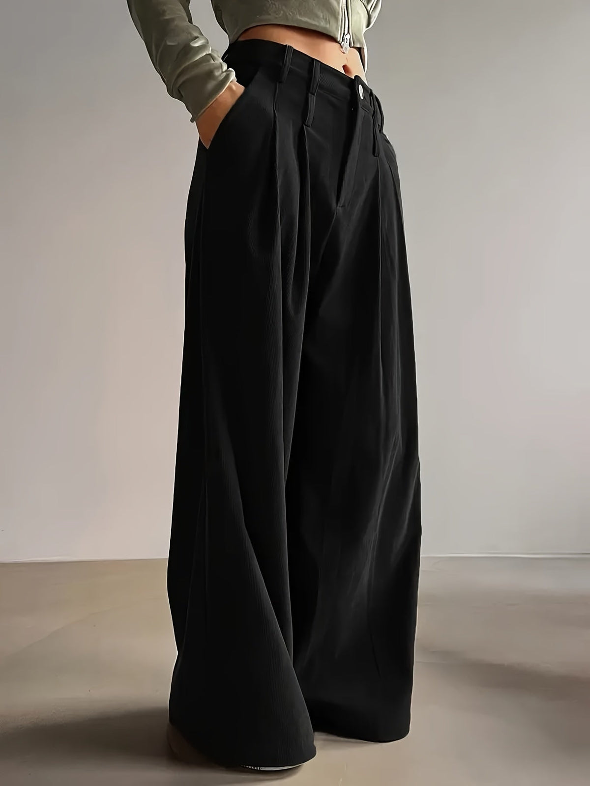 Celine | Pleated Wide-Leg Trousers Image