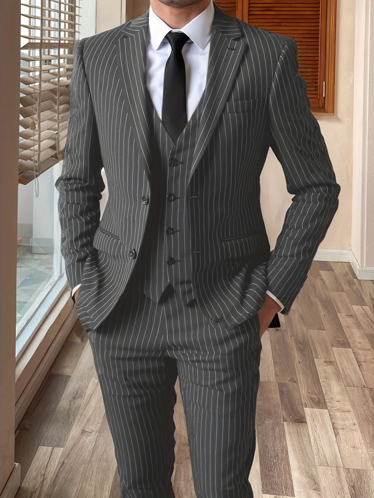 Sullivan | Pinstripe Three-Piece Suit Image