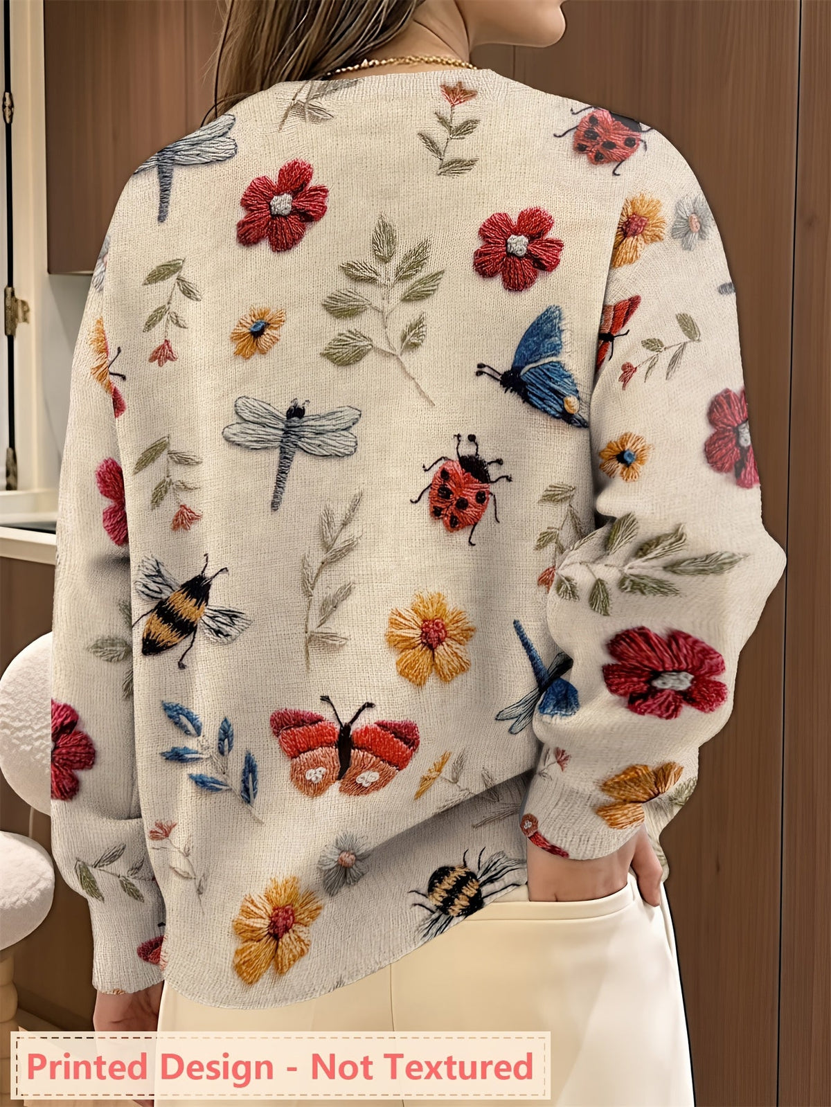 Elsie | Botanical Print Crewneck Sweater Image