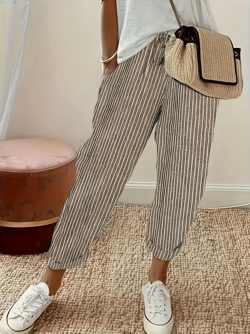 Marley | Striped Wide-Leg Casual Pants Image