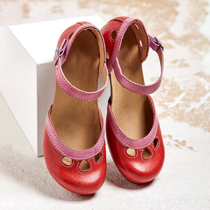 Felicity | Comfort Low-Heel T-Strap Sandals Image