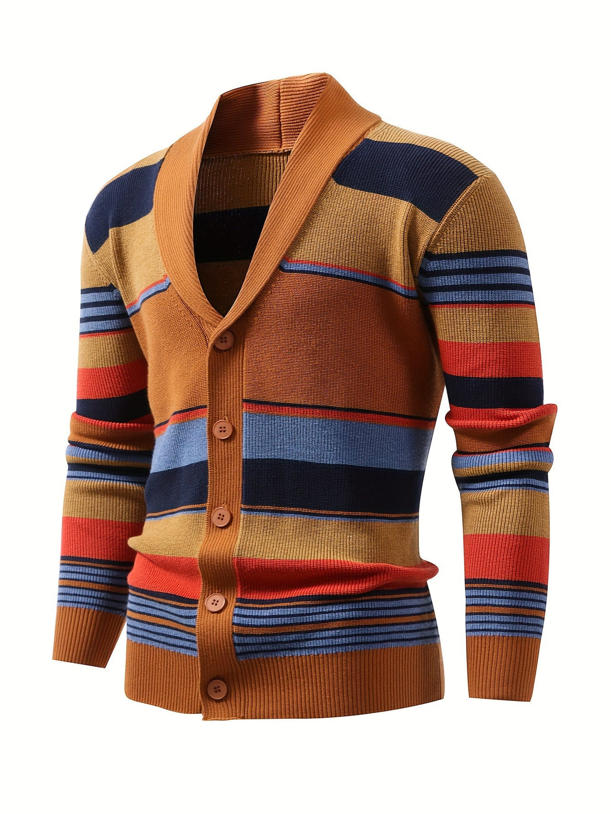 Rensley | Classic Striped Knit Cardigan Image