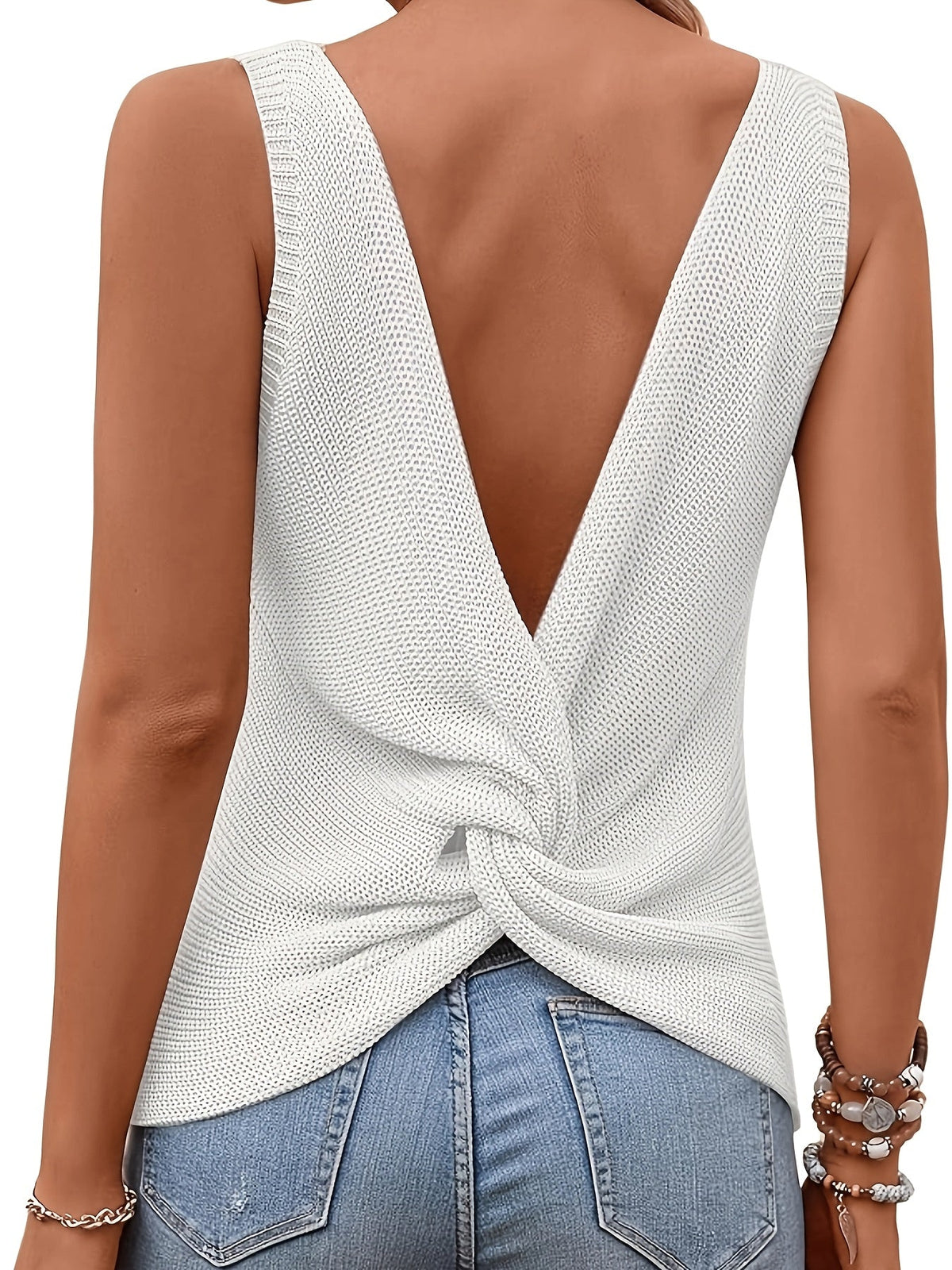 Cora | Relaxed Sleeveless Knit Tank Top Image