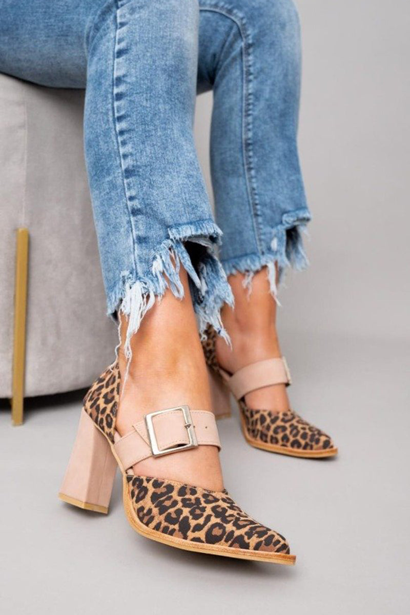 Andrea | Elegant Big Strap Leopard Heels Image
