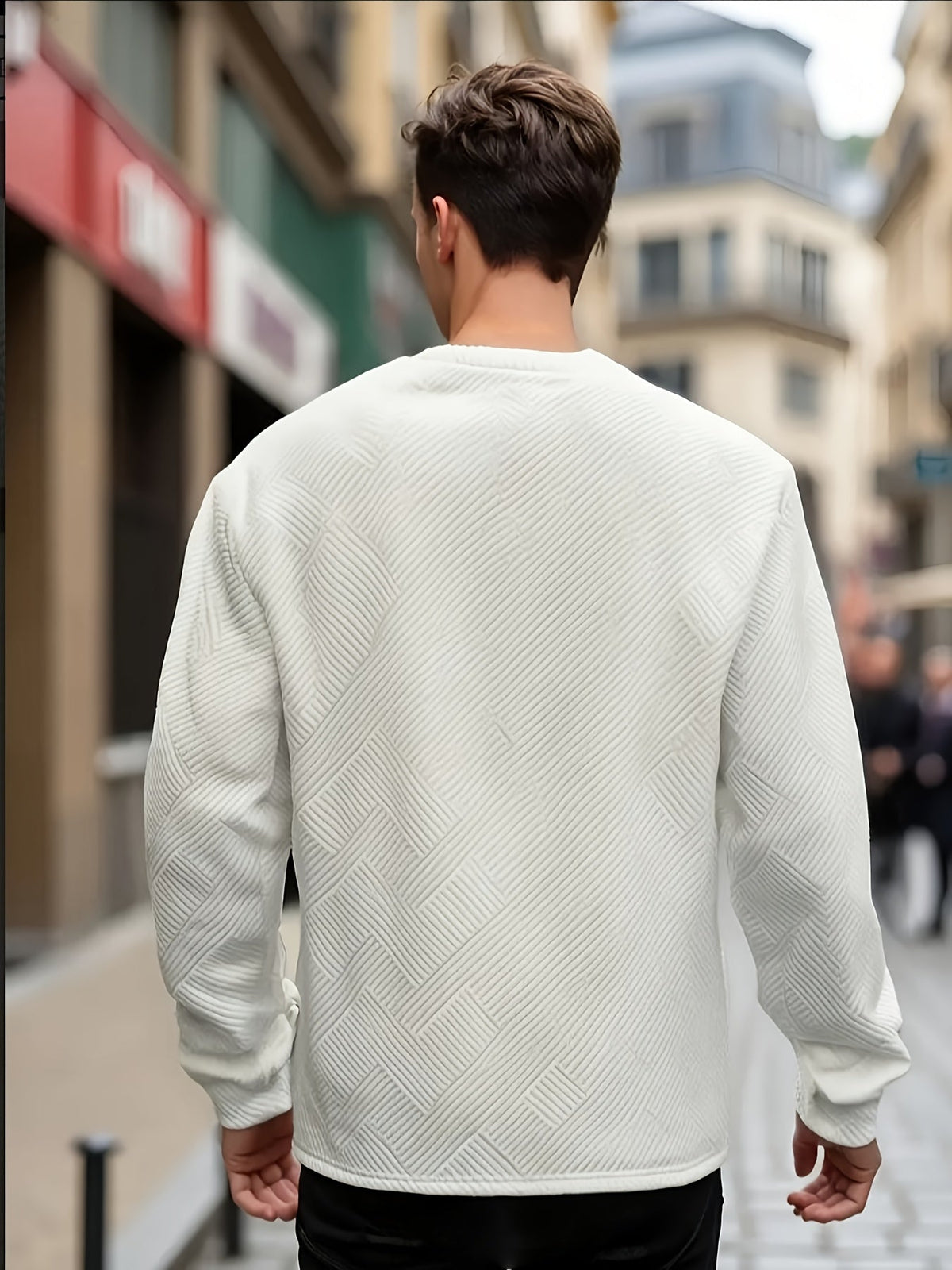 Elias | Textured Crew Neck Sweatshirt Image