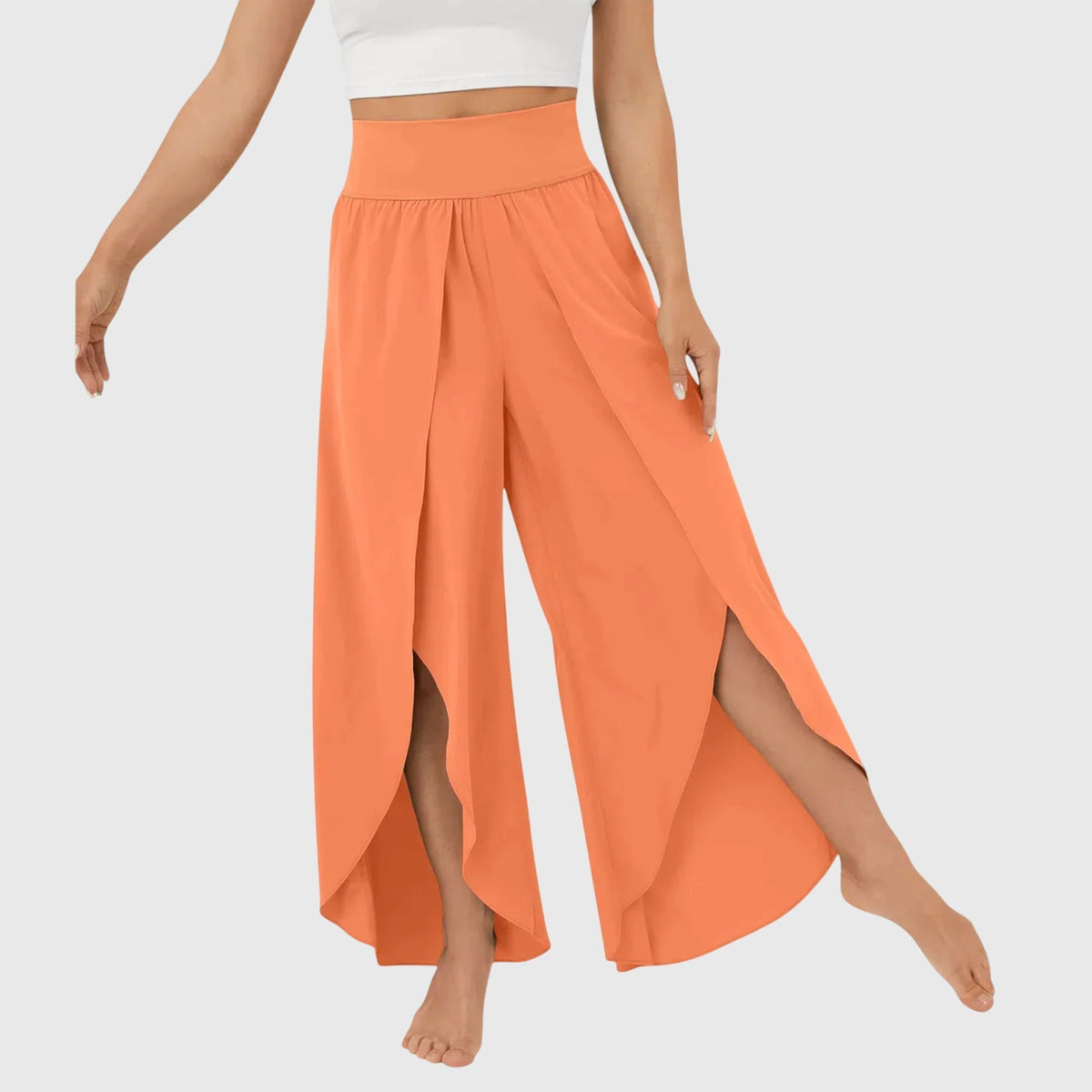 Delphina | Flowing Wide-Leg Split Pants Image