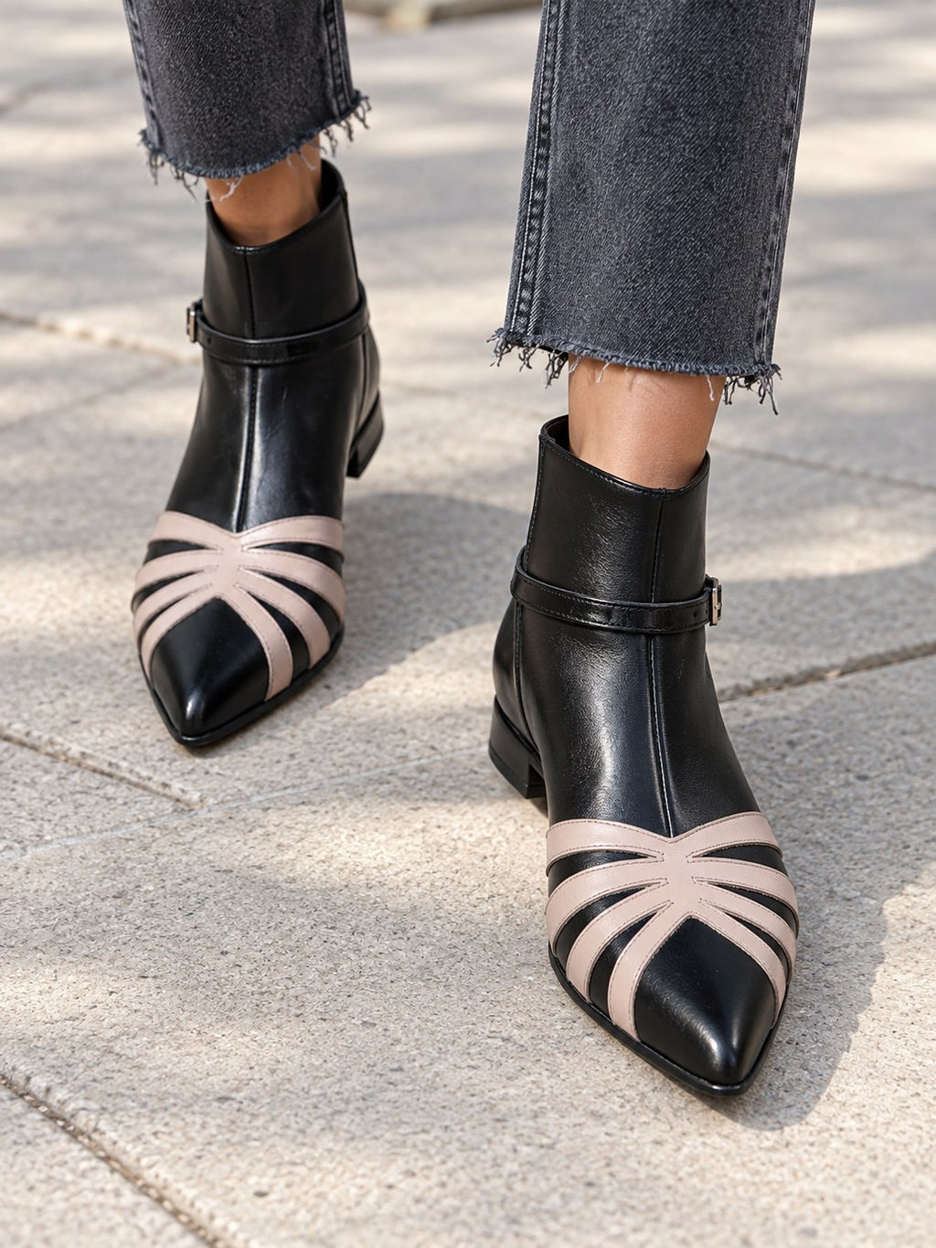 Finley | Stylish Pointed Geometric Ankle Boots