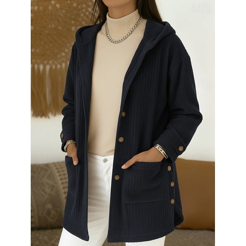 Joanna | Hooded Button-Front Coat Image