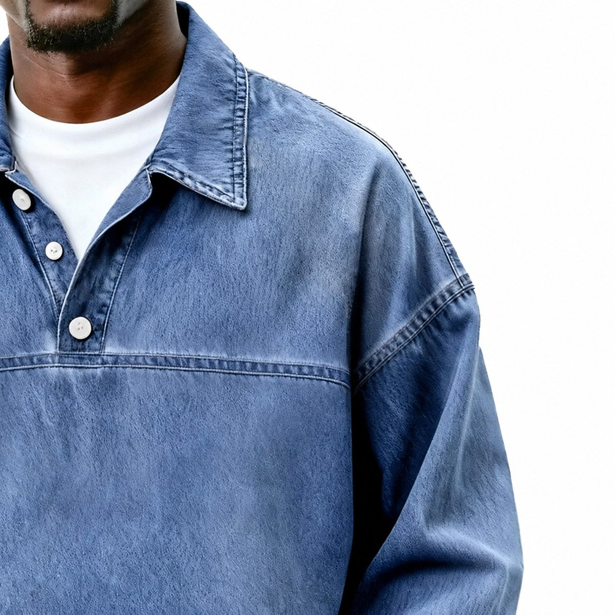 Gabriel | Washed Long Sleeve Polo Shirt Image