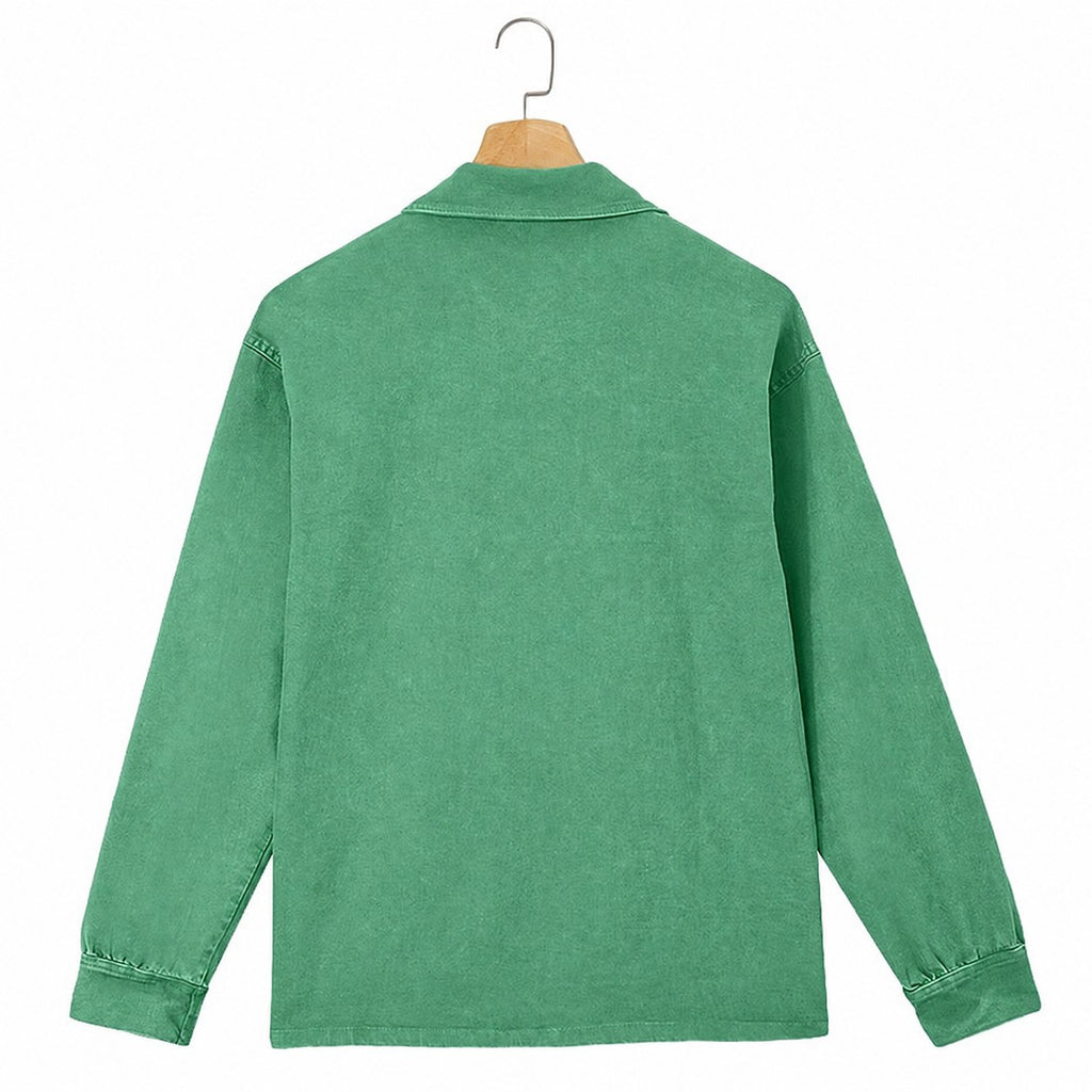 Gabriel | Washed Long Sleeve Polo Shirt