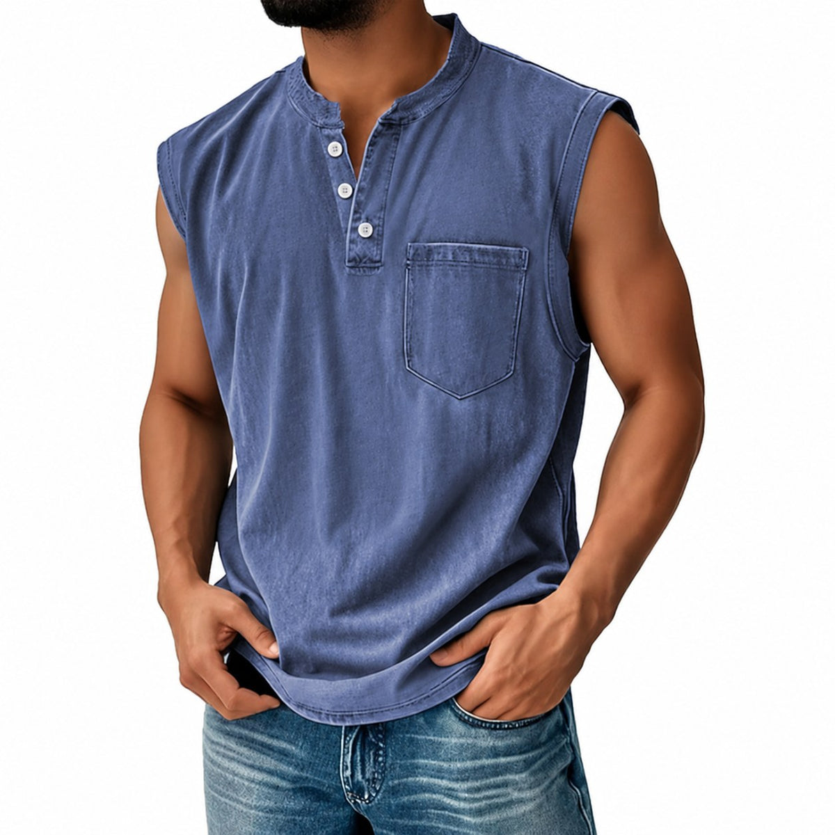 Gerald | Casual Sleeveless Vintage Style Shirt