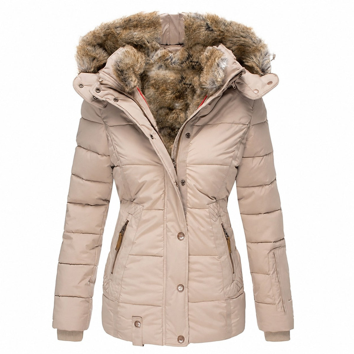 Gloria | Fur-Trimmed Hooded Winter Jacket Image
