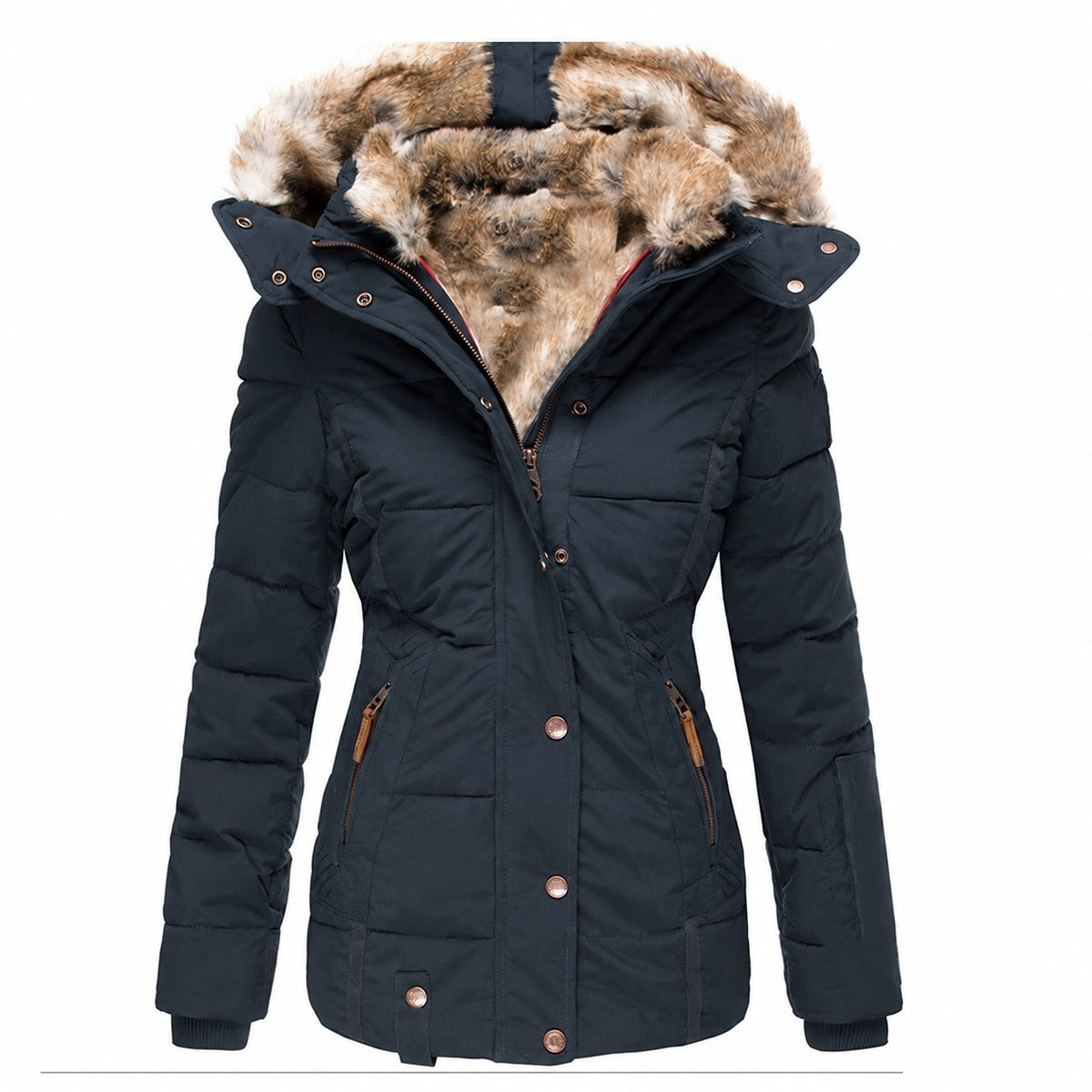 Gloria | Fur-Trimmed Hooded Winter Jacket Image