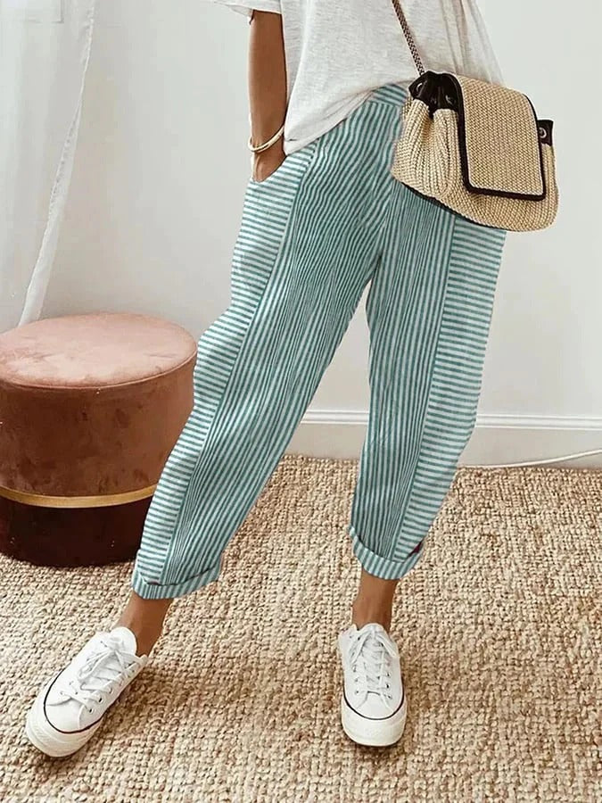 Delilah | Relaxed Striped Summer Pants Image