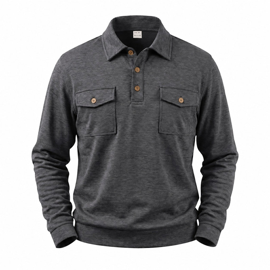 Harold | Refined Long-Sleeve Pocket Polo Shirt