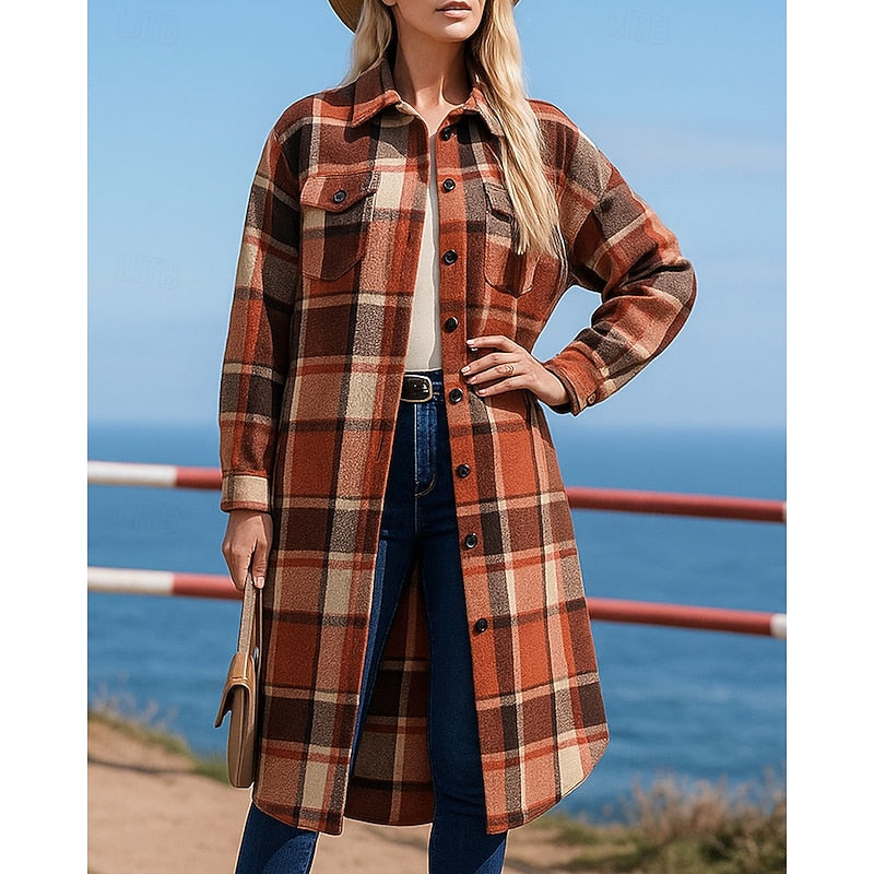 Juniper | Longline Checked Coat Image