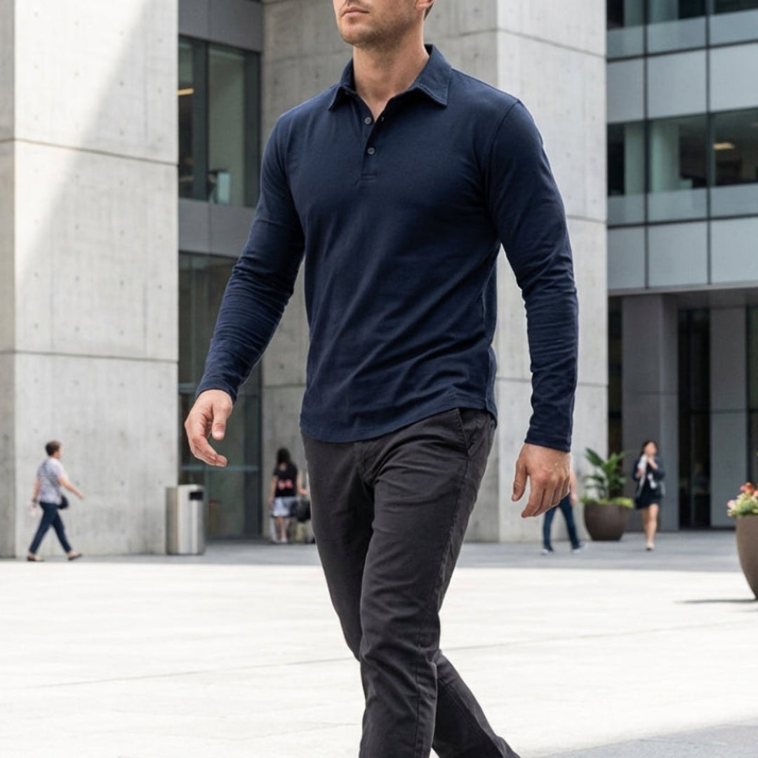 Andrei | Casual Long Sleeve Collared Polo Image