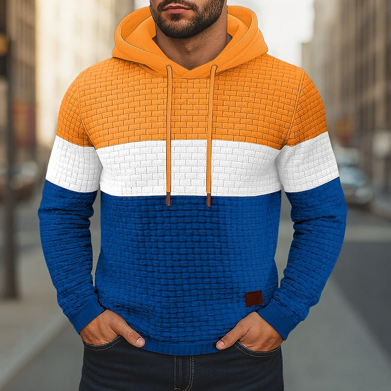 Hollis | Color-Block Textured Hoodie Image