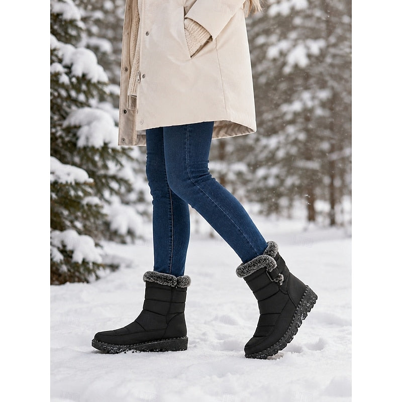 Greta | Cozy Fur-Trimmed Winter Snow Boots Image