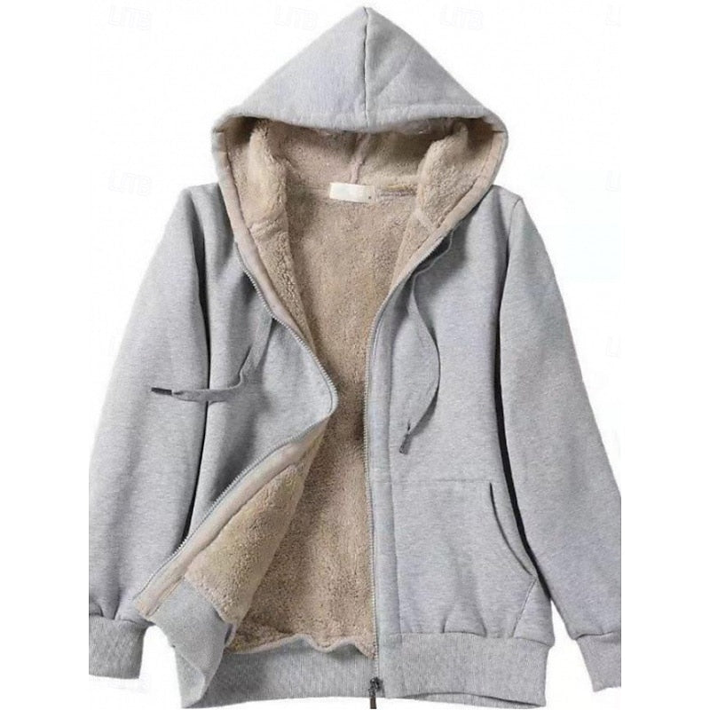 Delphine | Cozy Hooded Zip Jacket Image