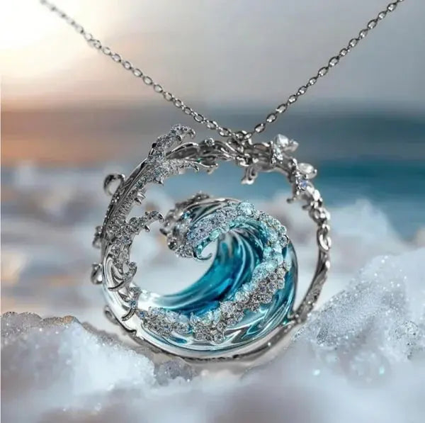 Elaine | Elegant Ocean Wave Necklace Image