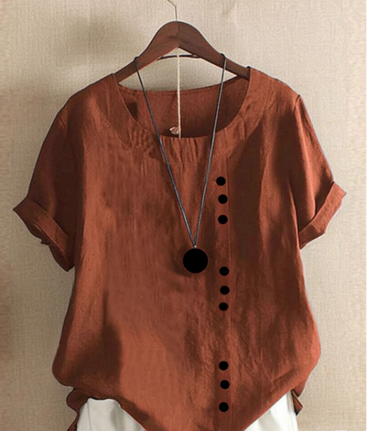 Olivia | Effortless Button Detail Summer Blouse Image
