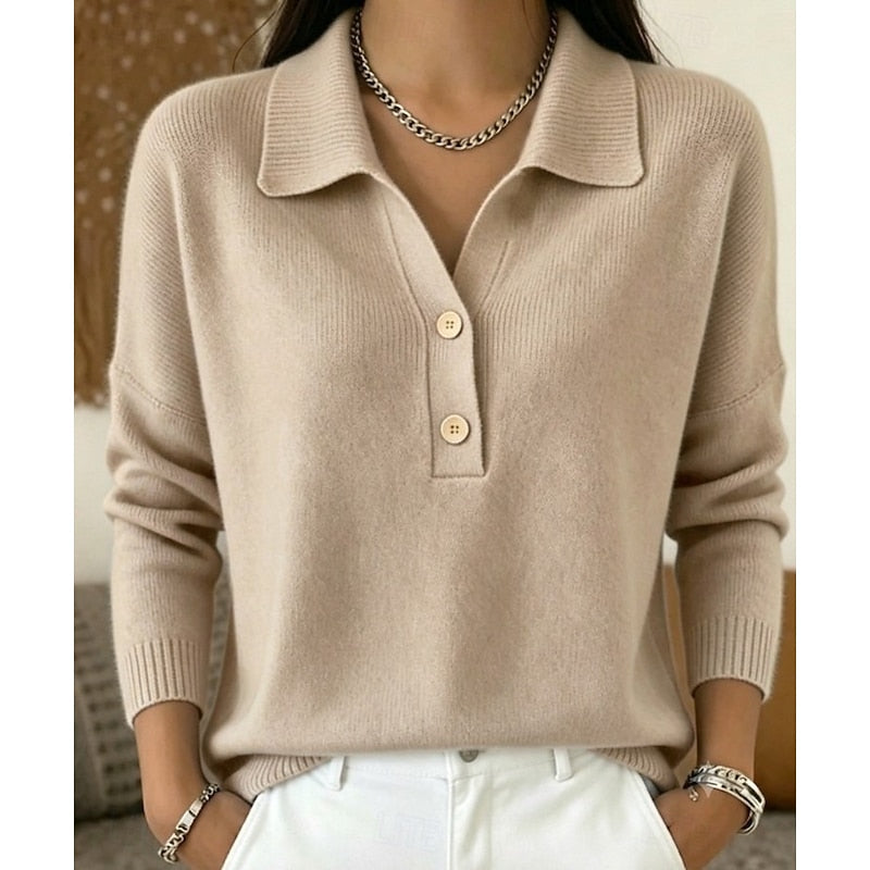 Eliza | Refined Collared Button Pullover Image