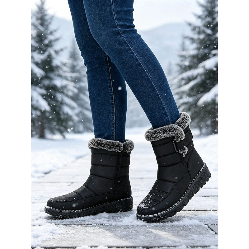 Greta | Cozy Fur-Trimmed Winter Snow Boots Image