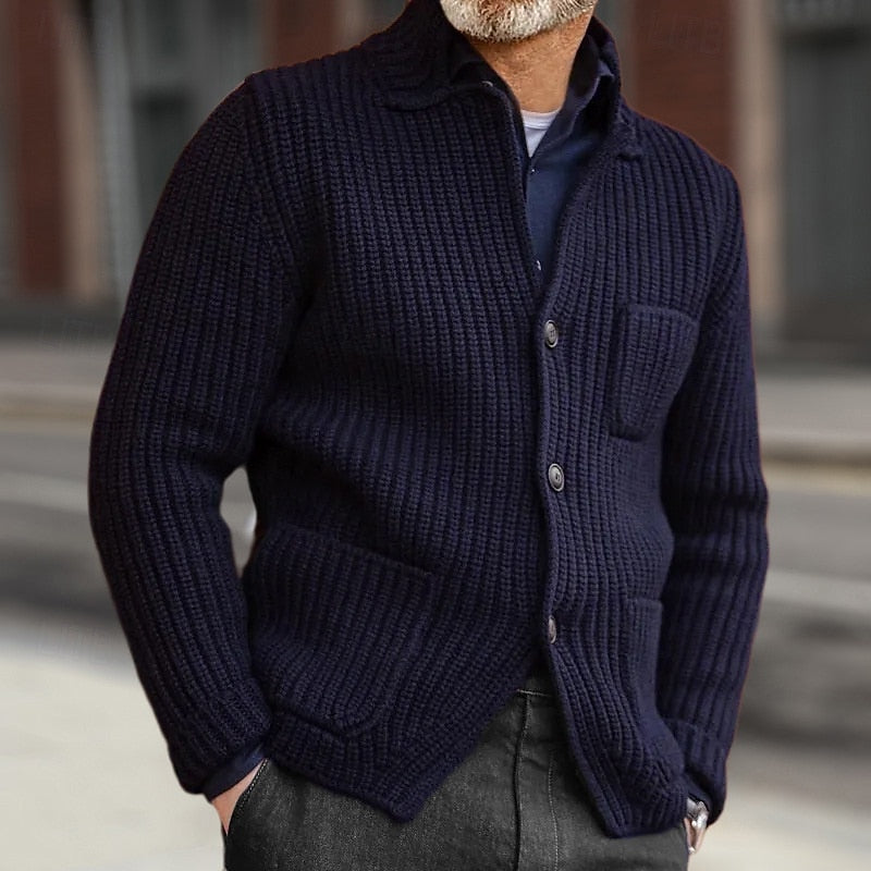 Callen | Ribbed Stand-Collar Cardigan Image