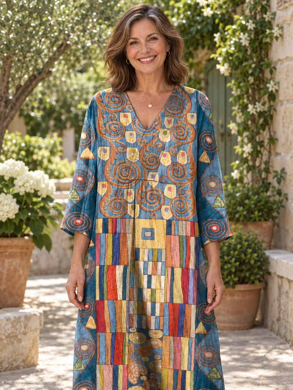 Isadora | Abstract Geometric Pattern Dress