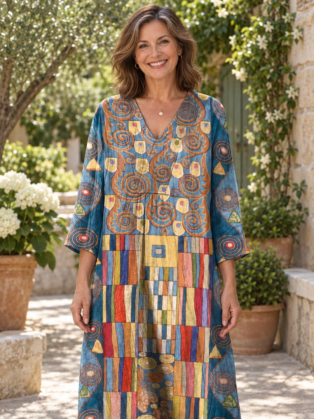 Isadora | Abstract Geometric Pattern Dress Image