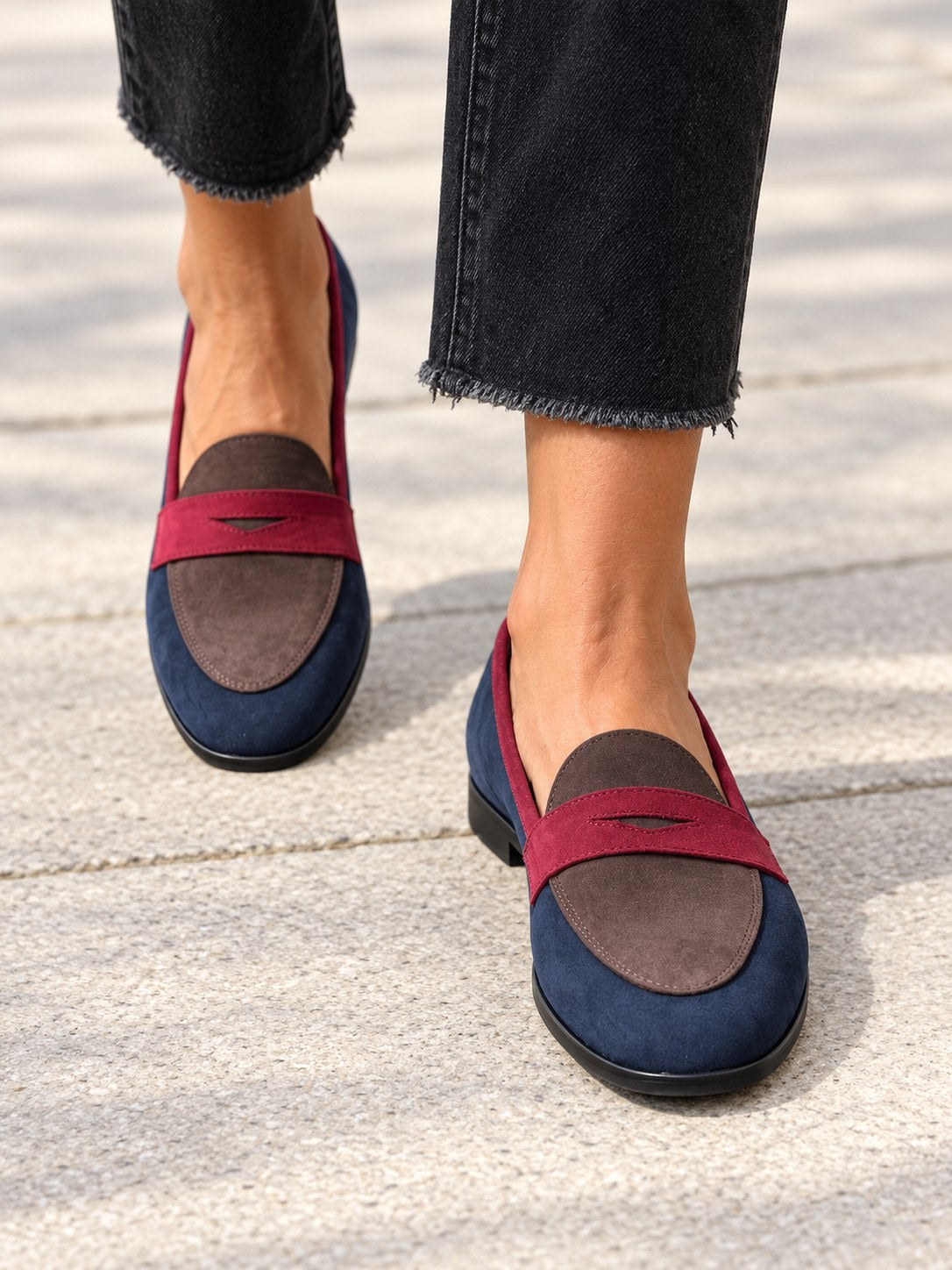 Jane | Stylish Color Block Loafers Image