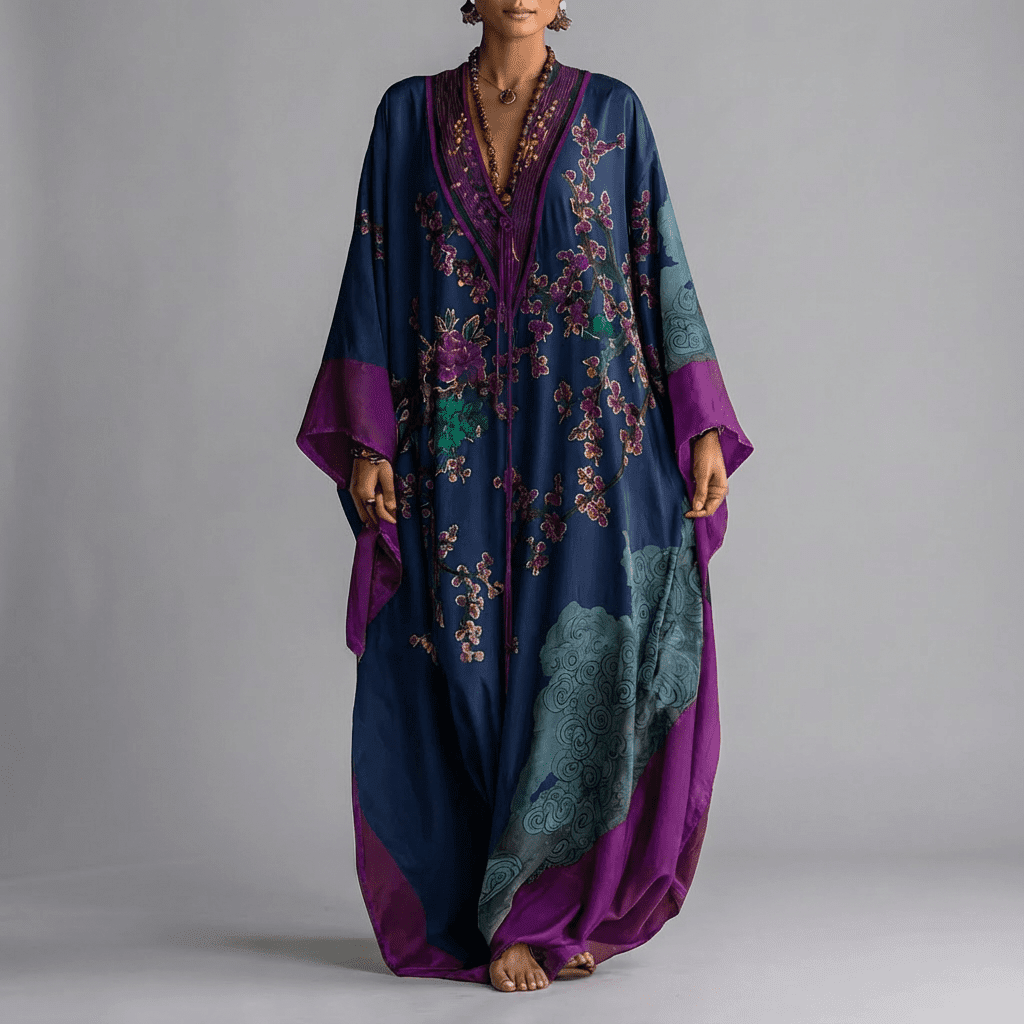 Valerie | Blossom Batwing Sleeve Maxi Dress Image