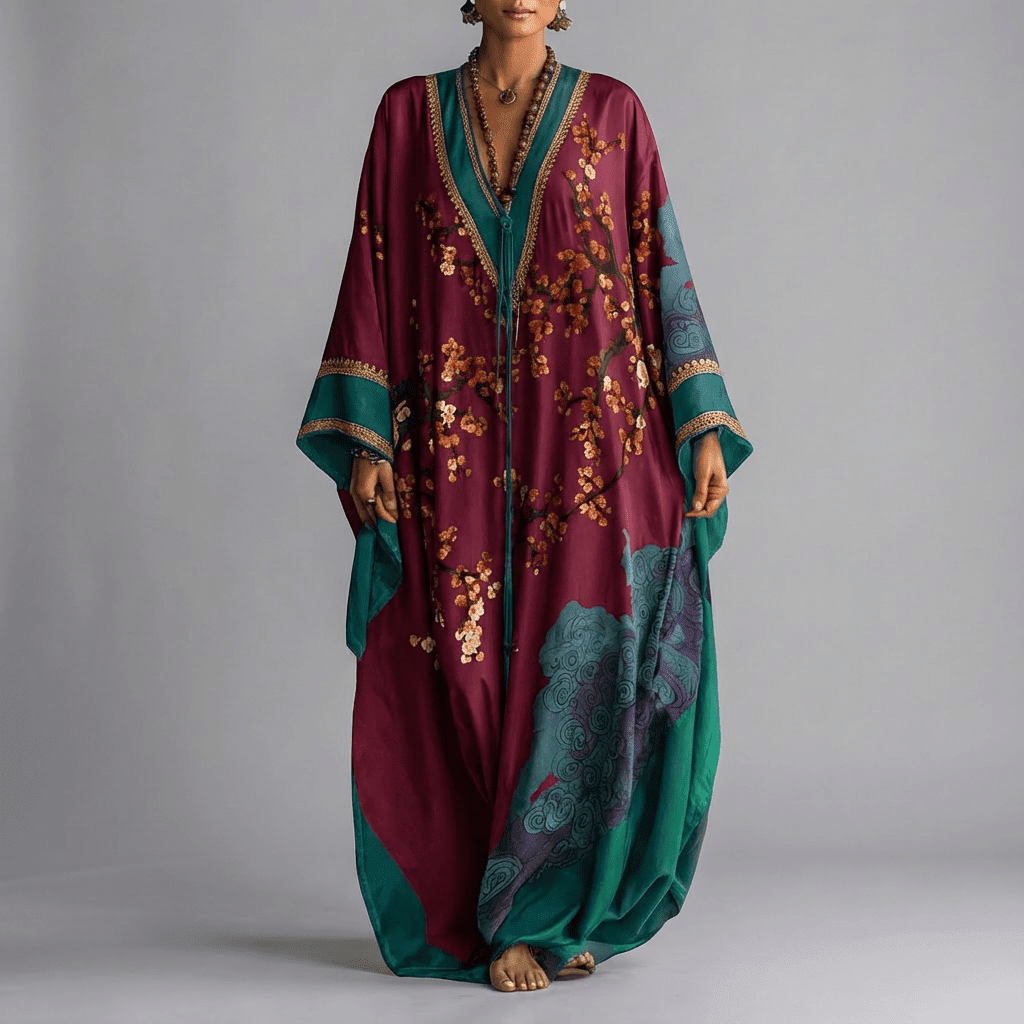 Valerie | Blossom Batwing Sleeve Maxi Dress Image