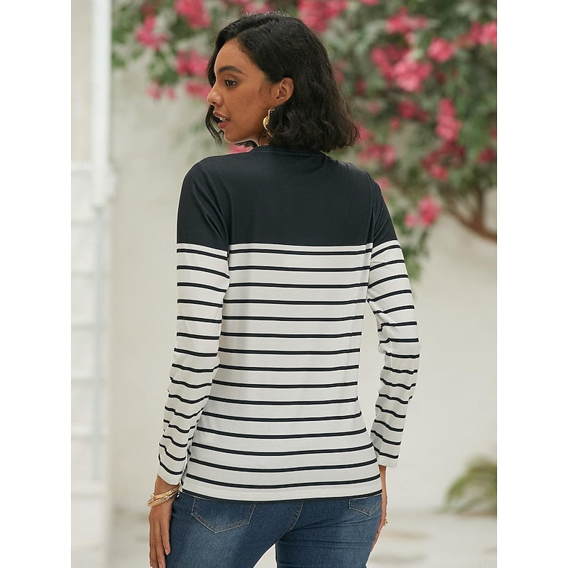 Constance | Striped Long Sleeve Top Image