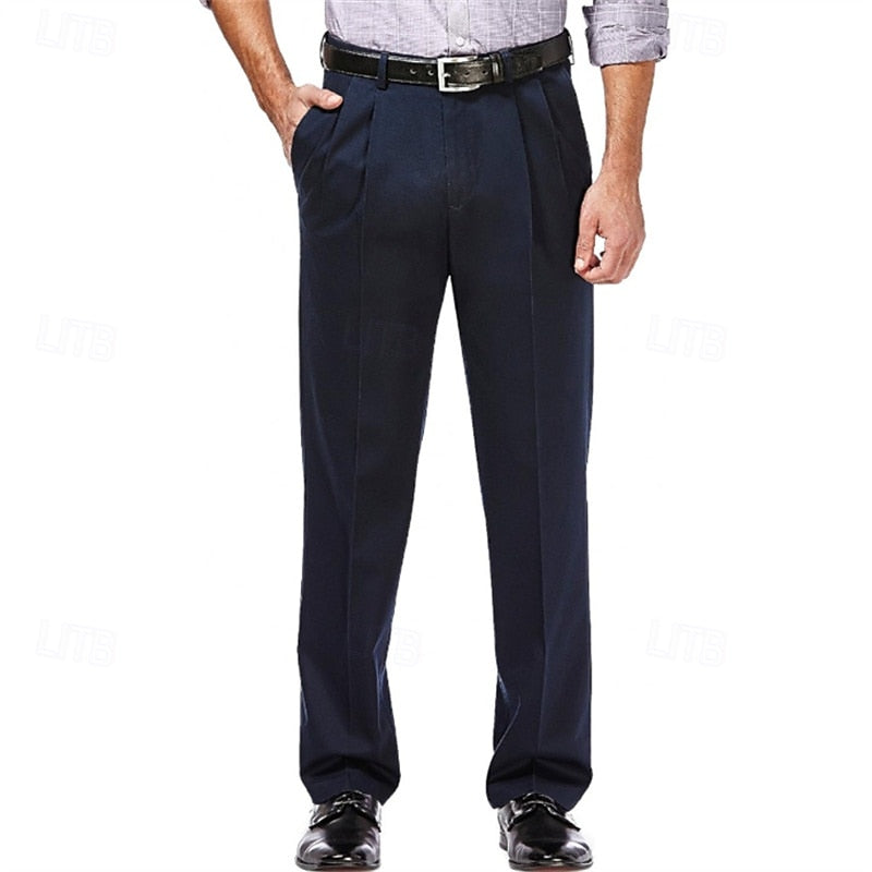 Preston | Pleated Straight-Leg Dress Trousers Image