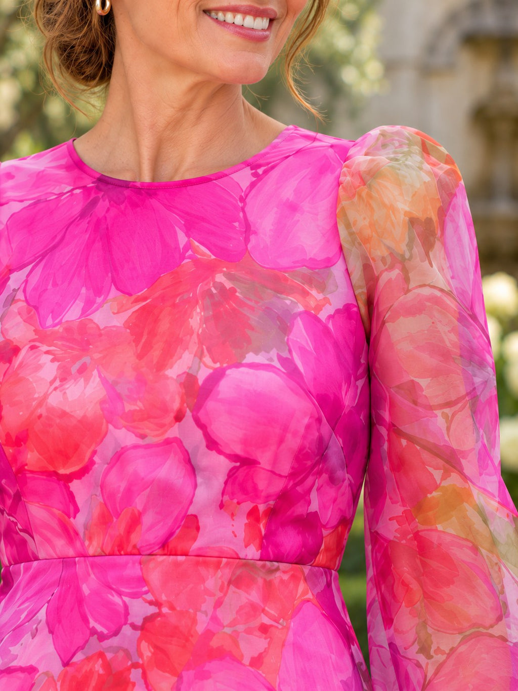 Jenna | Floral Print Wedding Guest Midi Dress