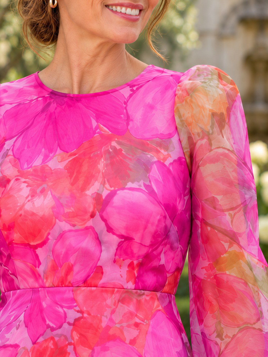 Jenna | Floral Print Wedding Guest Midi Dress