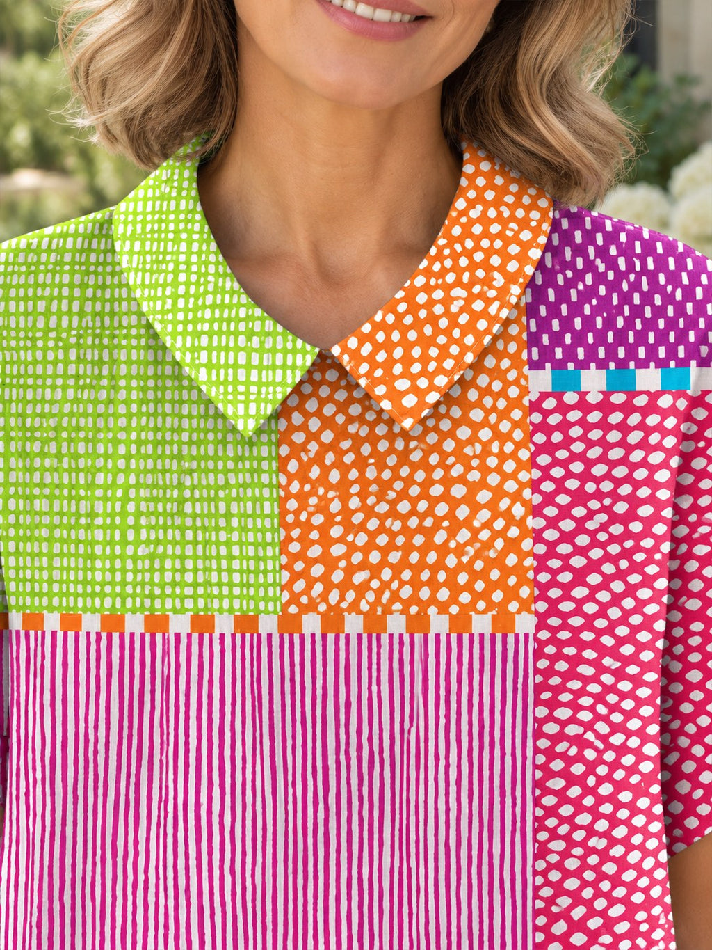 Jessica | Stylish Colorful Patchwork Shirt