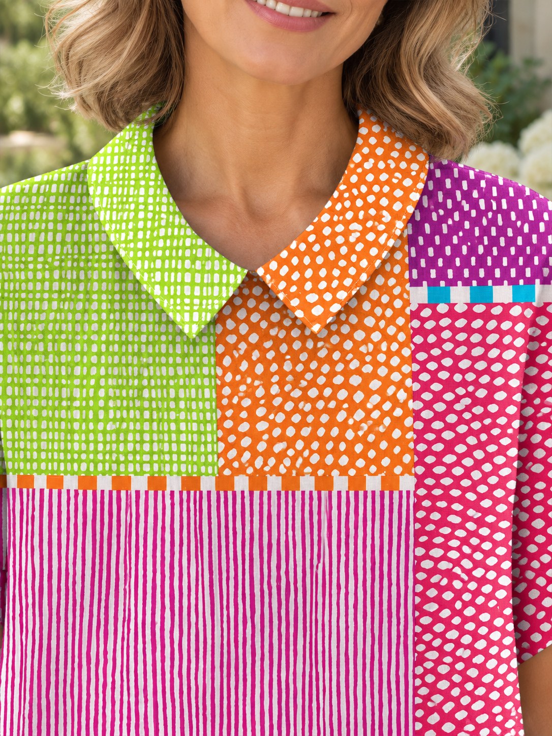 Jessica | Stylish Colorful Patchwork Shirt Image