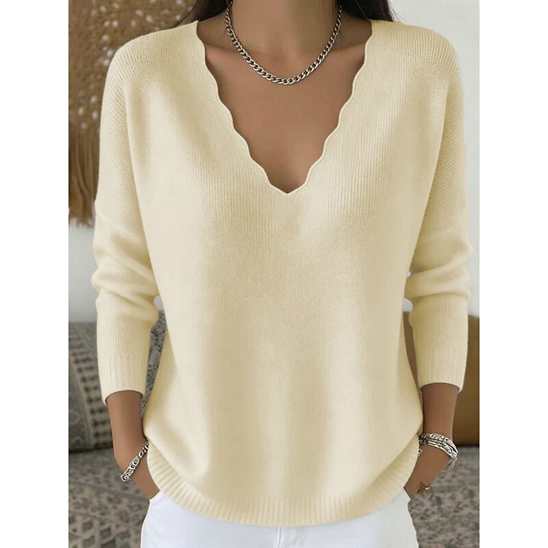 Hannah | Scalloped V-Neck Halloween Pullover Image