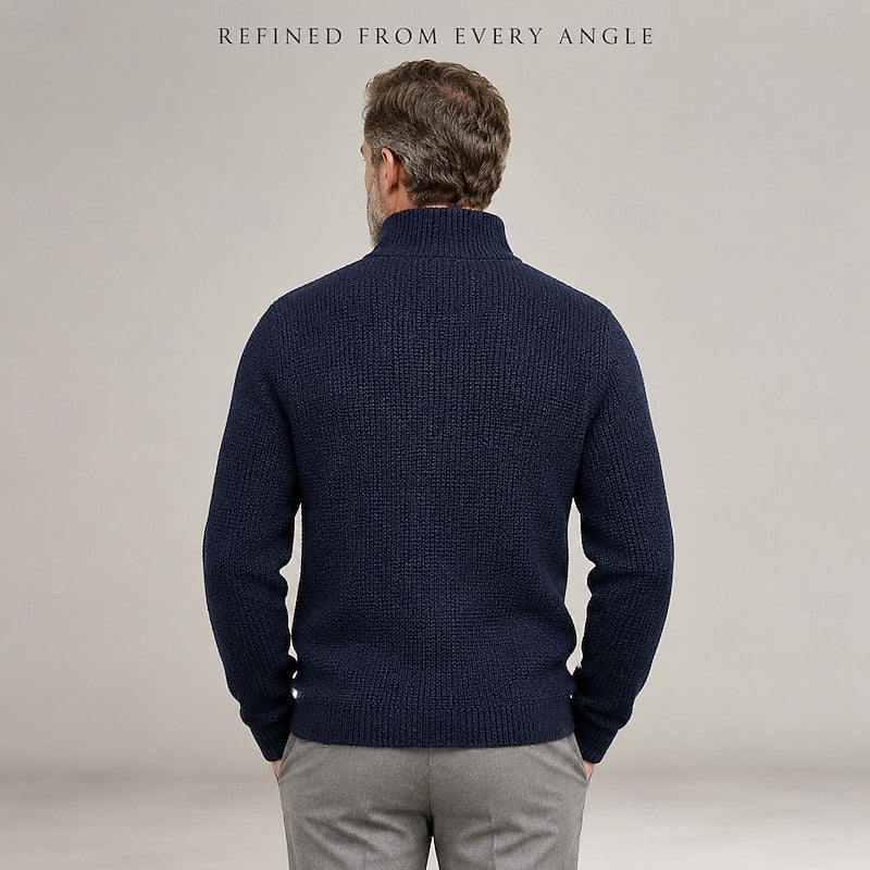 Theron | Textured Stand-Collar Cardigan Image