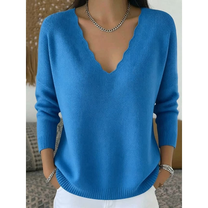Hannah | Scalloped V-Neck Halloween Pullover Image